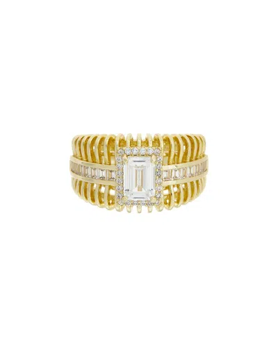 Juvell 18k Plated Topaz Cz Ring In Gold