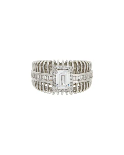 Juvell 18k Plated Topaz Cz Ring In Silver