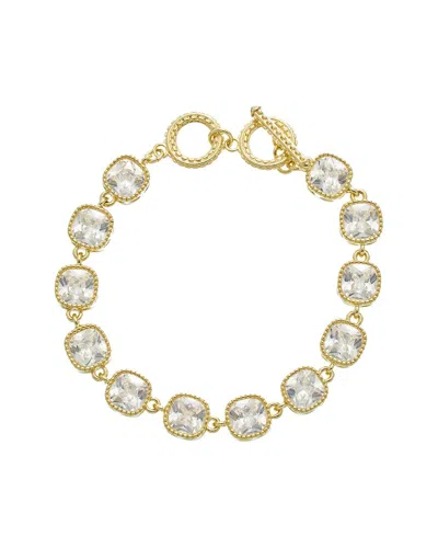 Juvell 18k Plated Topaz Toggle Bracelet In Pink