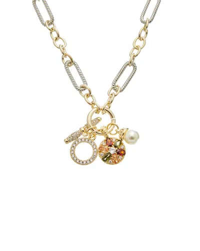Juvell 18k Plated Topaz Toggle Necklace In White