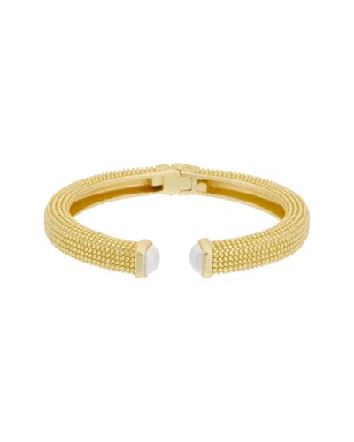 Juvell 18k Plated White Topaz Bangle Bracelet In Gold