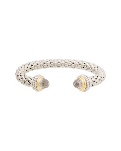 Juvell 18k Plated Cz Popcorn Mesh Cuff In Metallic