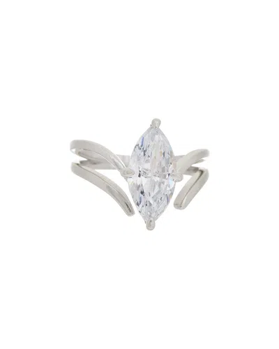 Juvell 18k Plated White Topaz Ring In Metallic