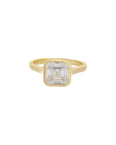 Juvell 18k Plated White Topaz Ring In Transparent