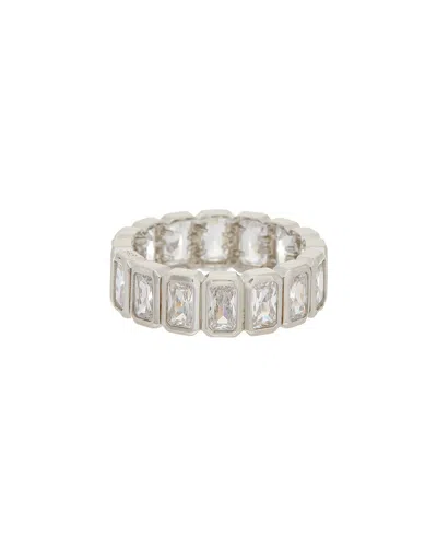Juvell 18k Plated White Topaz Ring In Metallic