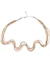Juvell 18k Two-tone Plated Diamond Flexible Spaghetti Necklace