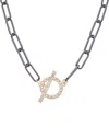 Juvell 18k Two-tone Plated Cz Link Necklace