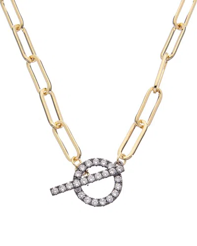 Juvell 18k Two-tone Plated Cz Link Necklace