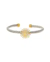 Juvell 18k Two-tone Plated Cz Twisted Cable Bangle Bracelet