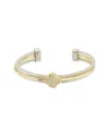 Juvell 18k Two-tone Plated Cz Twisted Cable Bangle Bracelet