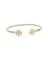Juvell 18k Two-tone Plated Cz Twisted Cable Bangle Bracelet