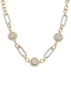 Juvell 18k Two-tone Plated Cz Twisted Cable Necklace