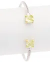 Juvell 18k Two-tone Plated Green Peridot Bangle