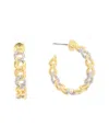 Juvell 18k Two-tone Plated Link Hoops