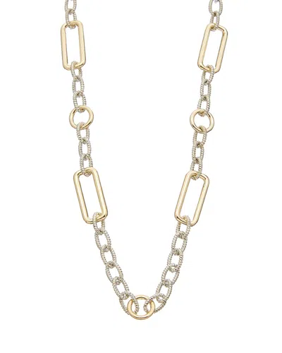 Juvell 18k Two-tone Plated Twisted Cable Necklace In Gold