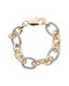 Juvell 18k Two-tone Plated Twisted Cable Oval Link Bracelet