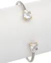 Juvell 18k Two-tone Plated White Topaz Twisted Cable Bangle