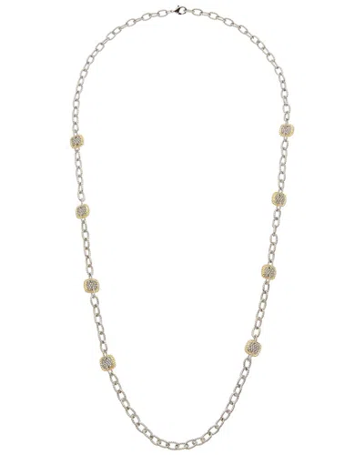 Juvell 18k Two-tone Plated Cz Cable Necklace In Gold