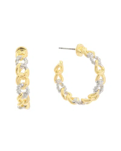 Juvell 18k Two-tone Plated Link Hoops In Gold