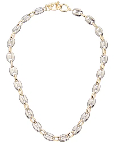 Juvell 18k Two-tone Plated Puffed Mariner Necklace In Multi