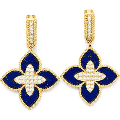 Juvell Agate Floral Drop Earrings In Yellow