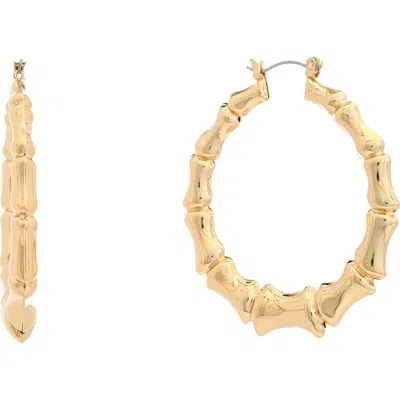 Juvell Bamboo Textured Hoop Earrings