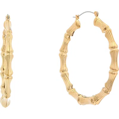 Juvell Bamboo Textured Hoop Earrings In Yellow
