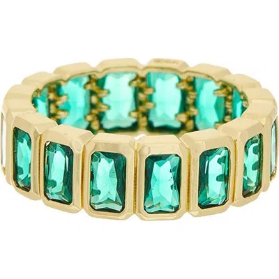Juvell Bezel Set Topaz Eternity Band Ring In Green