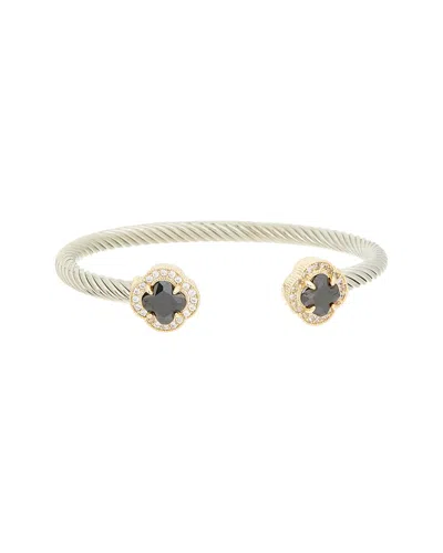 Juvell Black Topaz Cz 18k Plated Bangle Bracelet