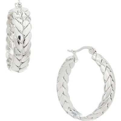 Juvell Braid Texture Hoop Earrings In Metallic