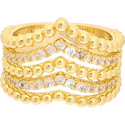 Juvell Cubic Zirconia Chevron Ring In Gold
