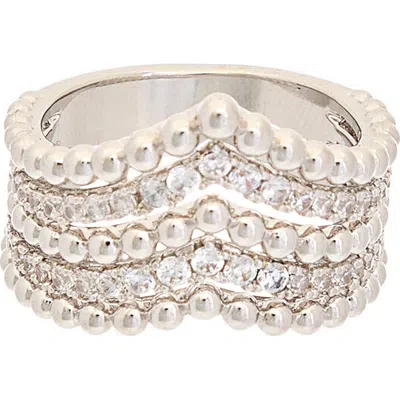 Juvell Cubic Zirconia Chevron Ring In Gold