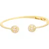Juvell Cubic Zirconia Circle Hinged Cuff Bracelet In Gold