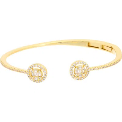 Juvell Cubic Zirconia Circle Hinged Cuff Bracelet