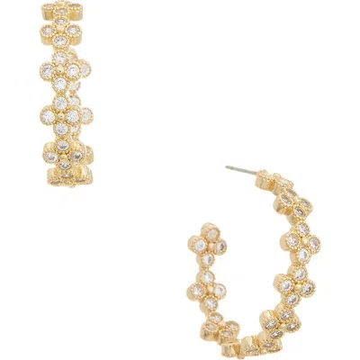 Juvell Cubic Zirconia Clover Hoop Earrings In Gold