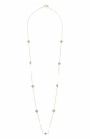 Juvell Cubic Zirconia Clover Station Chain Long Necklace In Gold