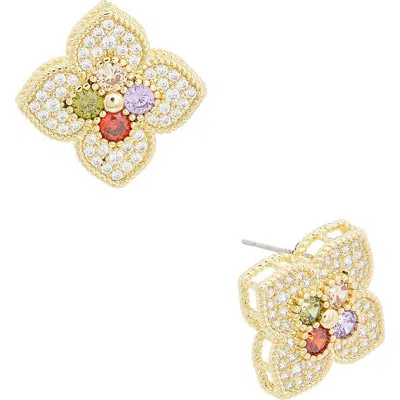 Juvell Plated Lab-grown Topaz Cz Clover Earrings In Brown