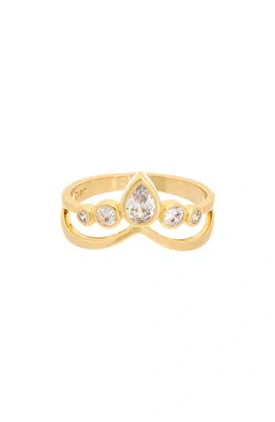 Juvell Cubic Zirconia Crown Ring In Orange