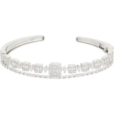 Juvell Cubic Zirconia Cuff Bracelet In Silver