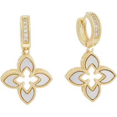 Juvell Cubic Zirconia Drop Huggie Hoop Earrings In Yellow
