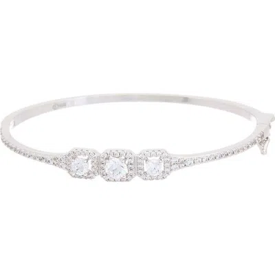 Juvell Cubic Zirconia Halo Cuff Bangle In White