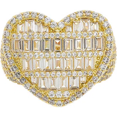 Juvell Cubic Zirconia Heart Ring In Gold