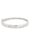 Juvell Cubic Zirconia Hinged Bangle Bracelet In Silver