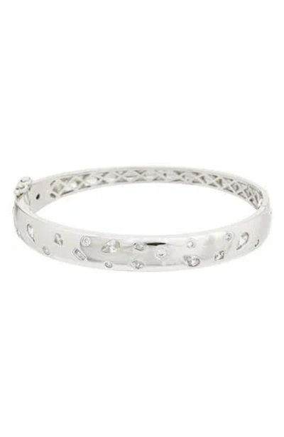 JUVELL JUVELL CUBIC ZIRCONIA HINGED BANGLE BRACELET