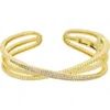 Juvell Cubic Zirconia Hinged Cuff Bracelet In Gold