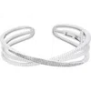 Juvell Cubic Zirconia Hinged Cuff Bracelet In Silver