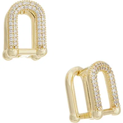 Juvell Cubic Zirconia Huggie Hoop Earrings In Multi
