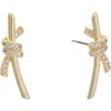 Juvell Cubic Zirconia Knot Stud Earrings In Gold