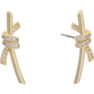 Juvell Cubic Zirconia Knot Stud Earrings In Yellow