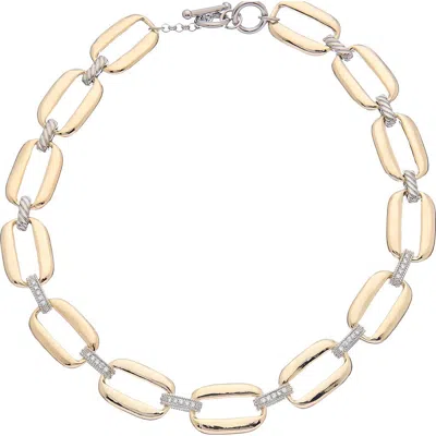 Juvell Cubic Zirconia Link Necklace In Two Tone